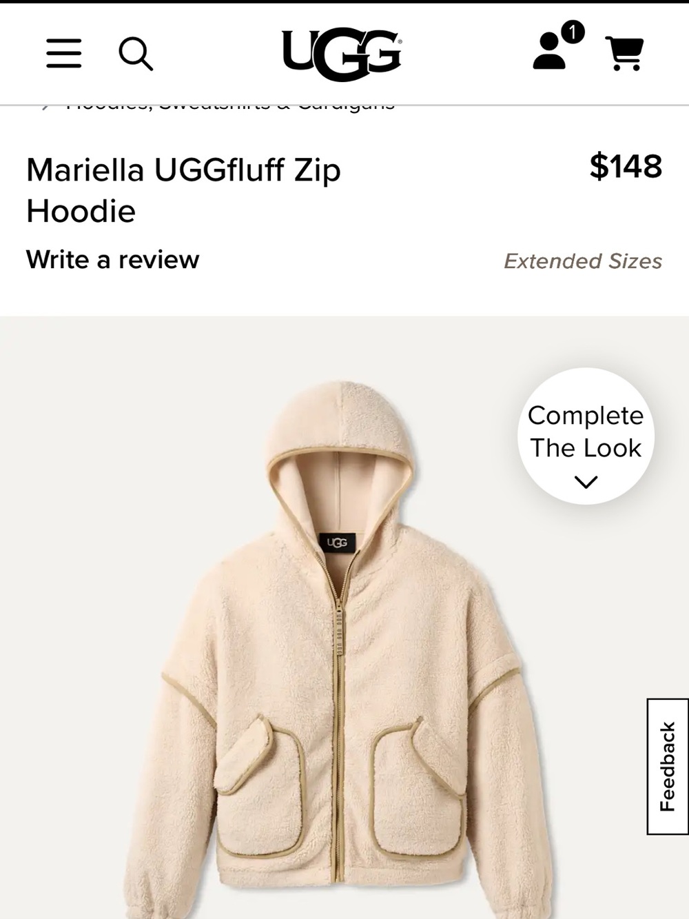 UGG ZIP HOODIE